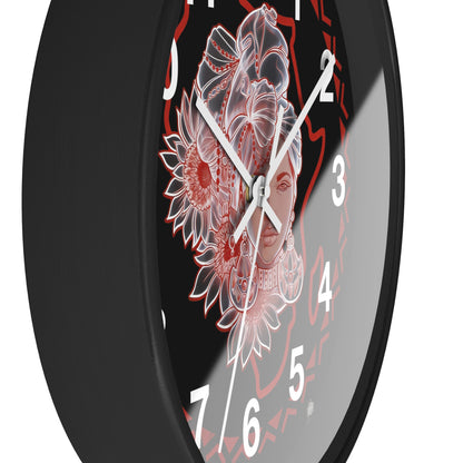 Gele Girl - Wall Clock Black Background