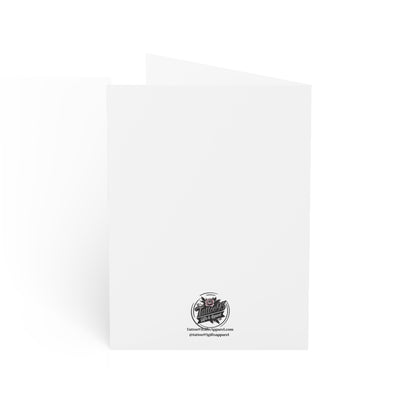 Flowing Geisha Greeting Card — Original Tattoo Design (Pack of 1/10/30/50)