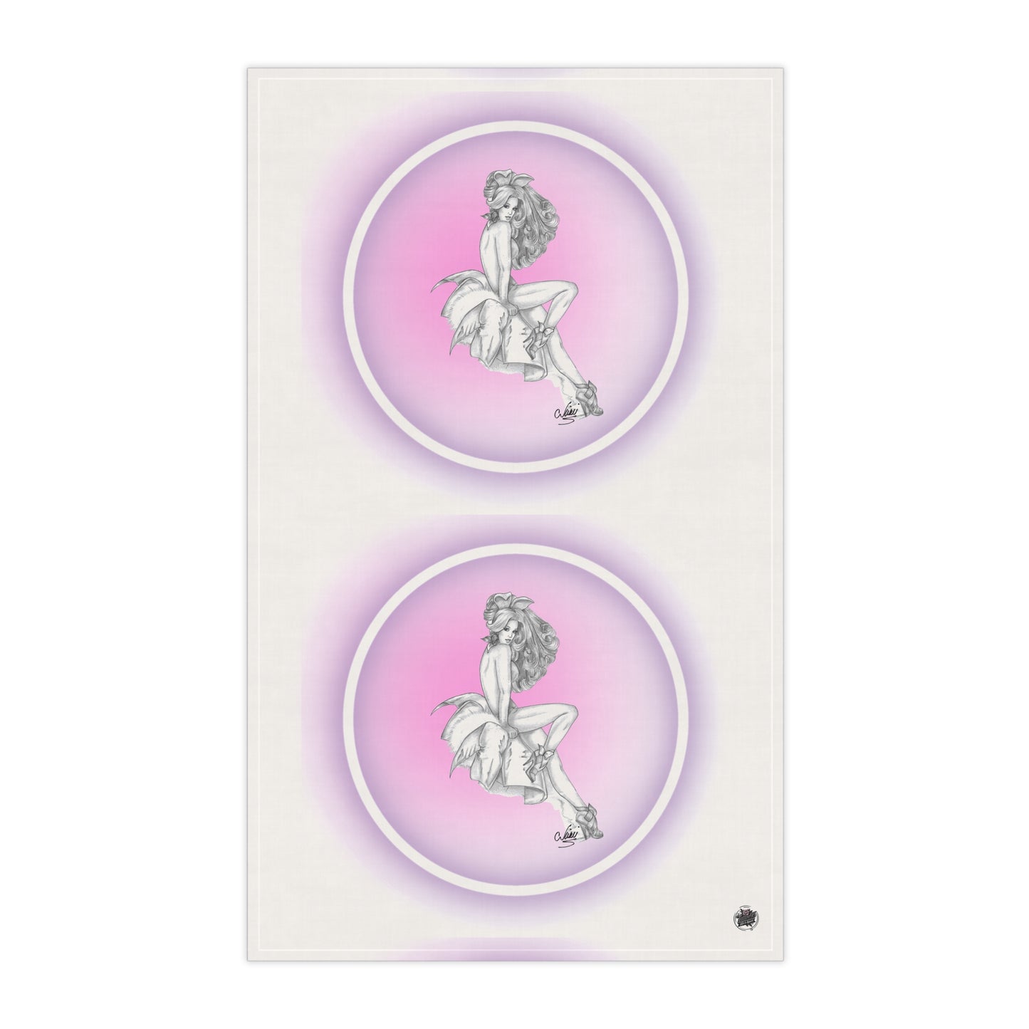 Pretty Bunny Vintage Artwork - Cotton Tea Towel — White Kitchen Towel