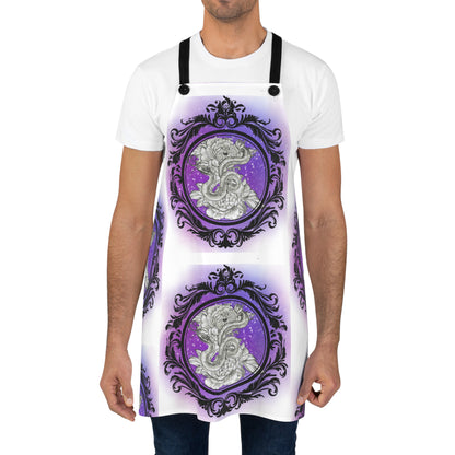 Snake & Peony Flowers Original Tattoo Artwork - Apron
