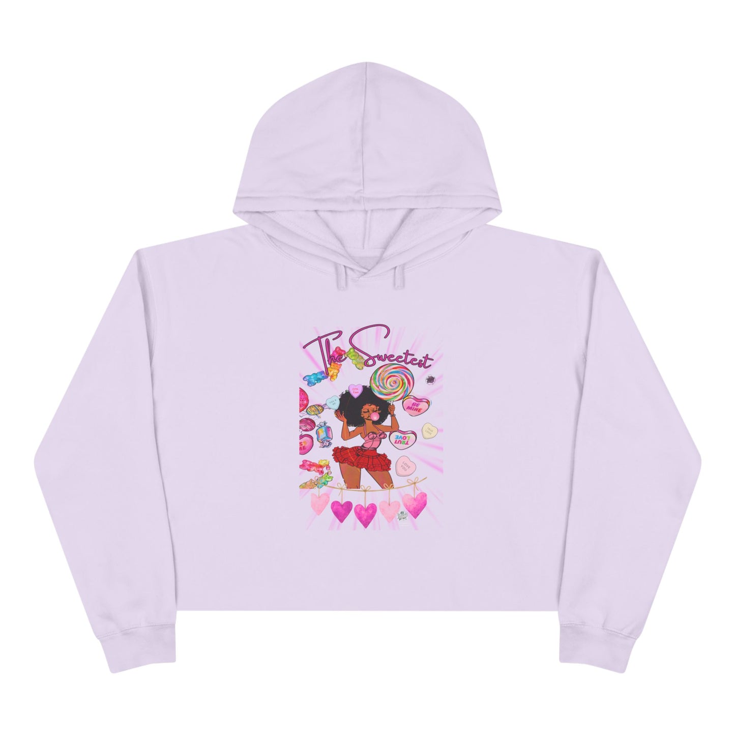 Candy Girl Tattoo Crop Hoodie — Cute Tattoo Script Crop Sweatshirt