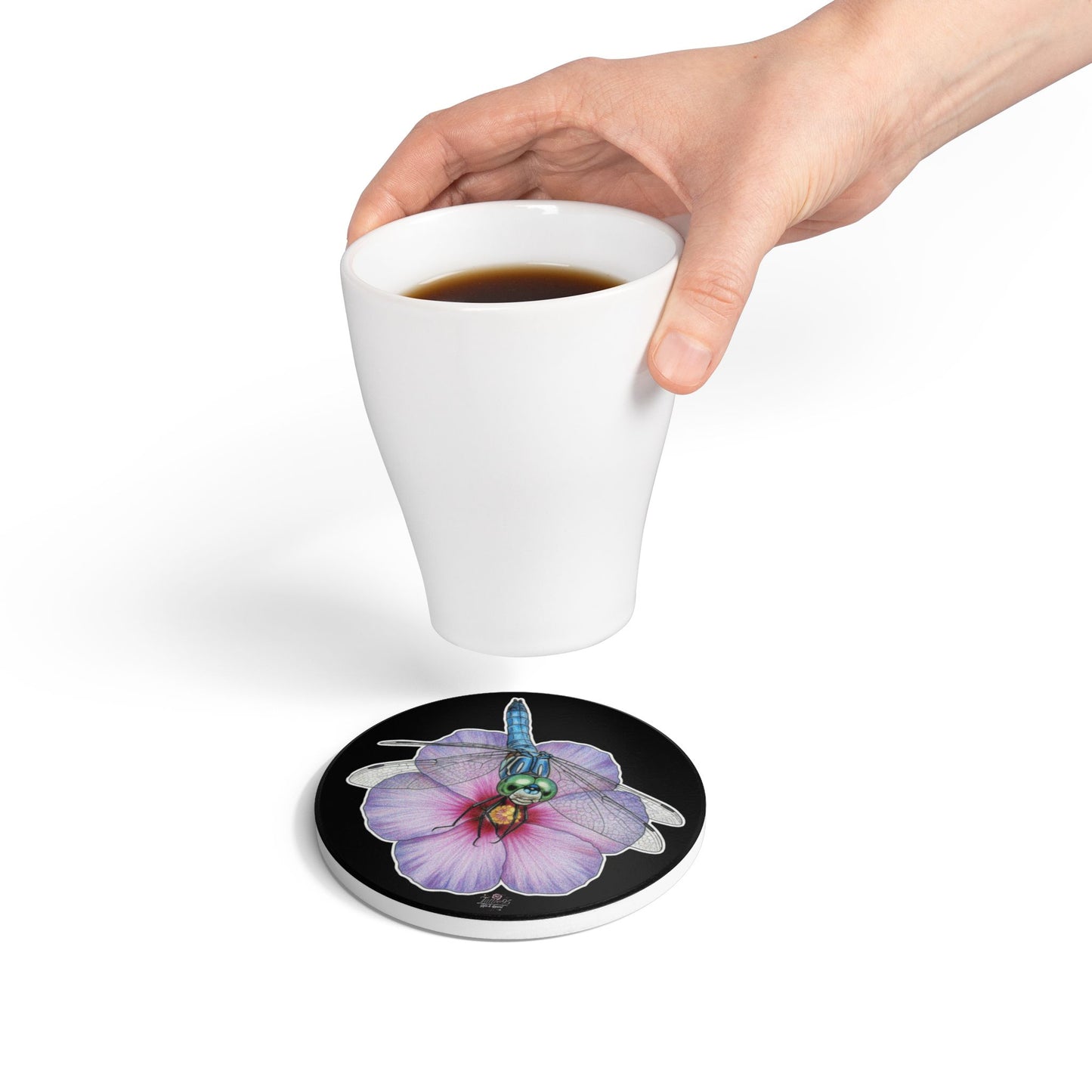Dragonfly Hibiscus - Round/Square Ceramic Drink Coaster