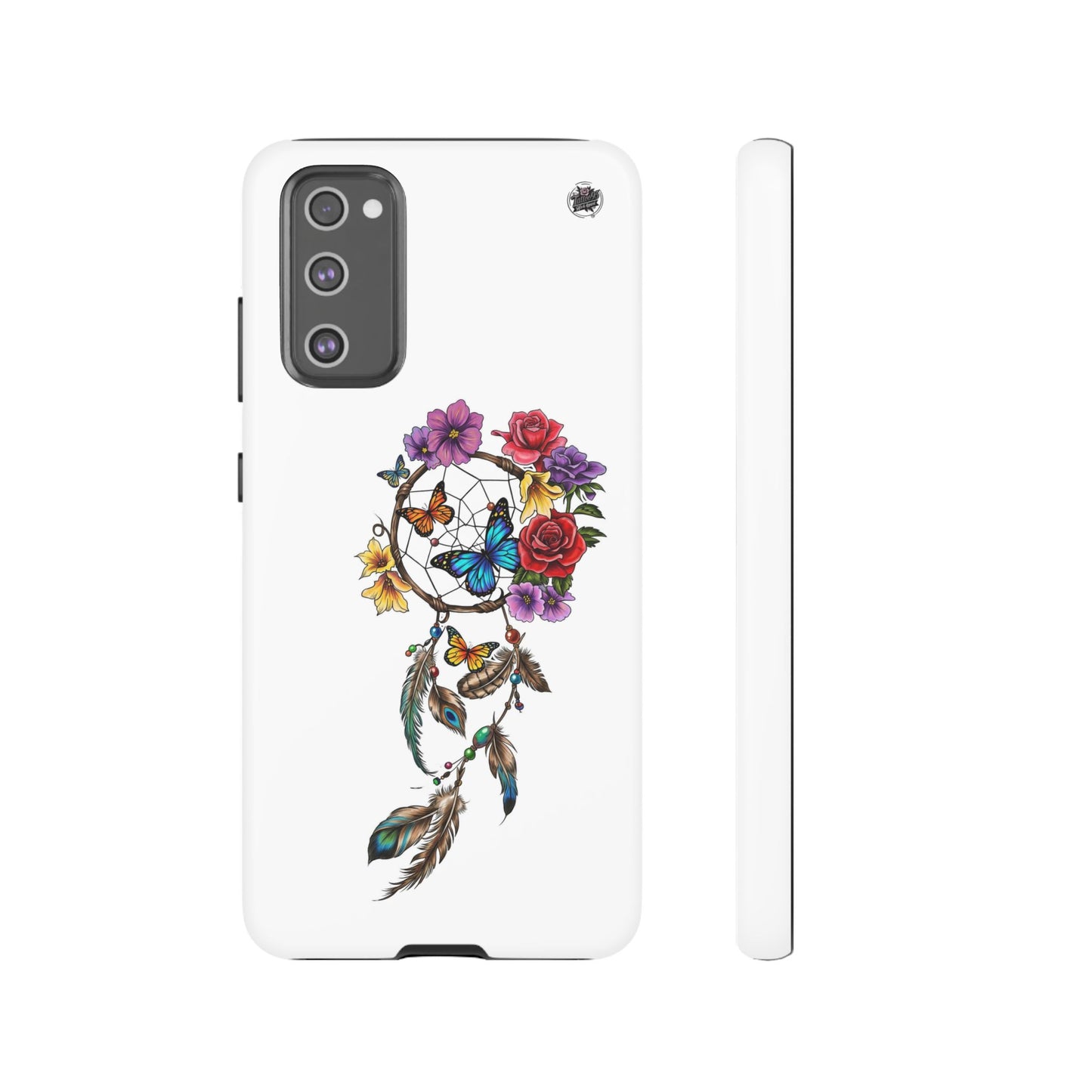 Dreamcatcher &  Butterflies White — Tough Galaxy S10-S25 Series Protective Cover