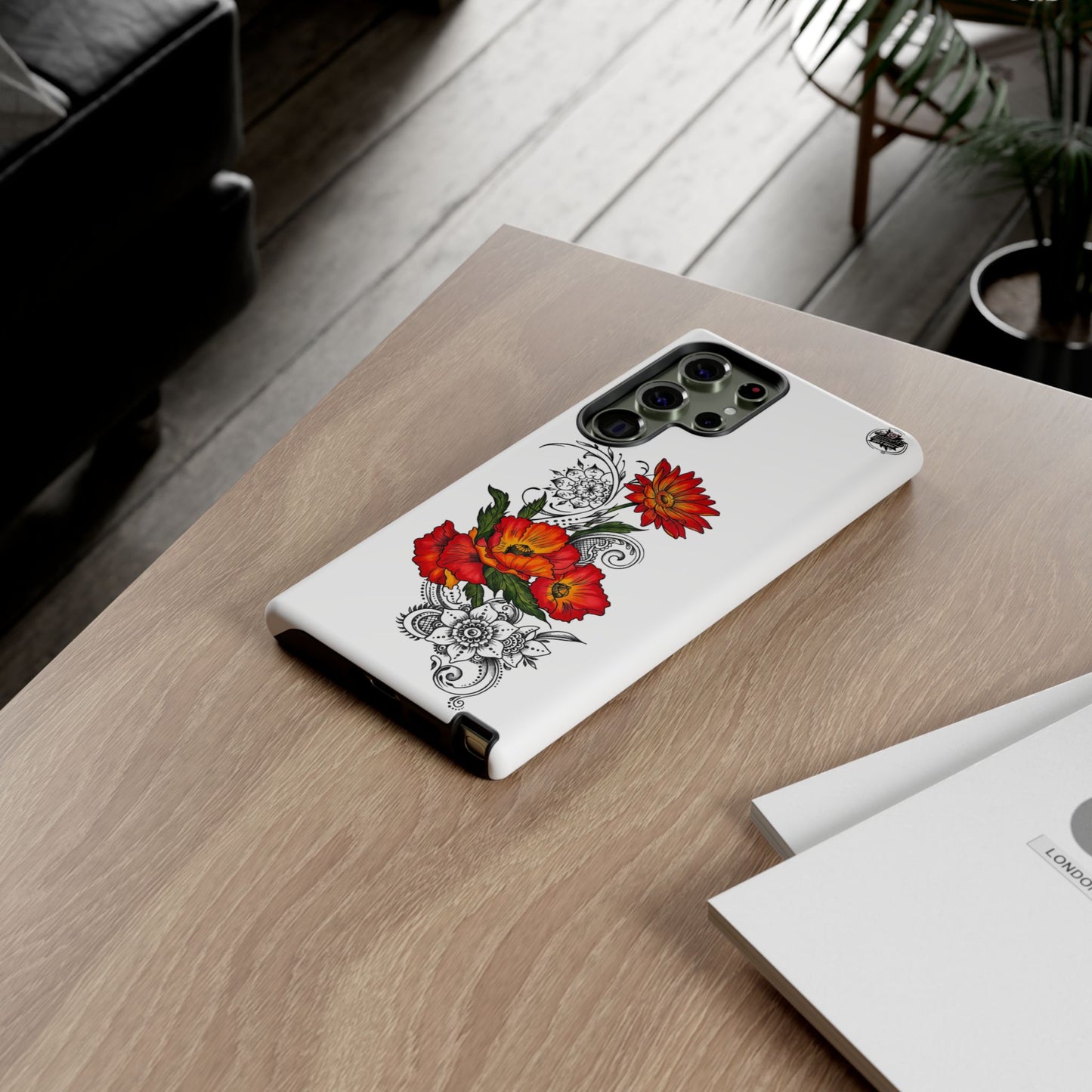 Floral Red Poppy - Tough Galaxy Phone Case Series S10-S25 Series