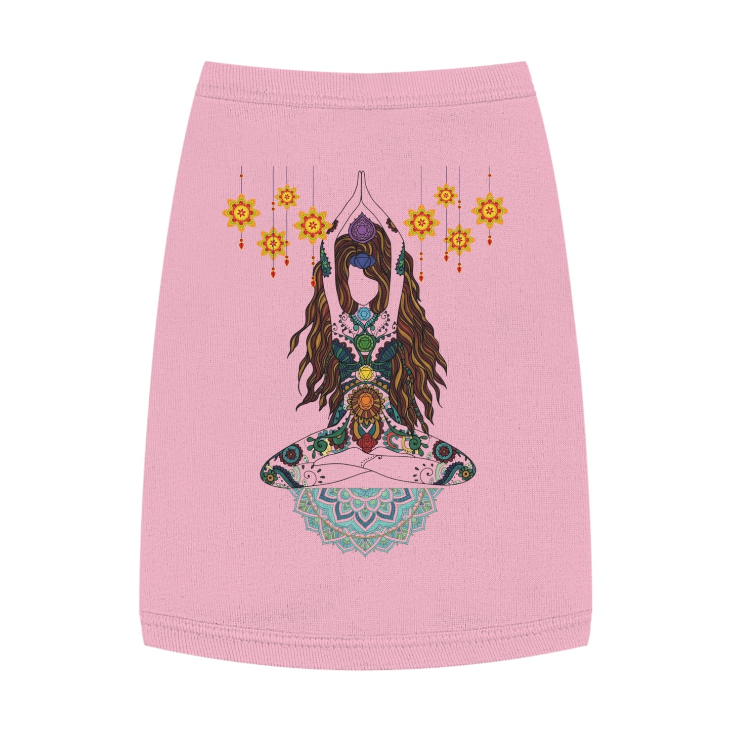 Yoga Goddess Meditation Lotus - Pink Pet  Tank Top – White Pet Tank Top