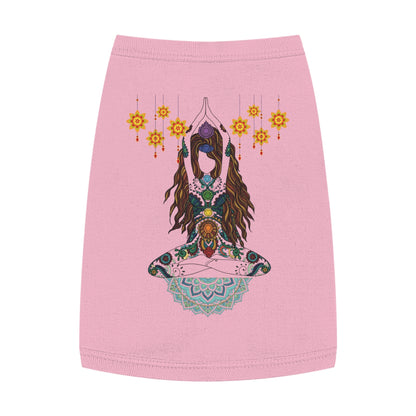 Yoga Goddess Meditation Lotus - Pink Pet  Tank Top – White Pet Tank Top