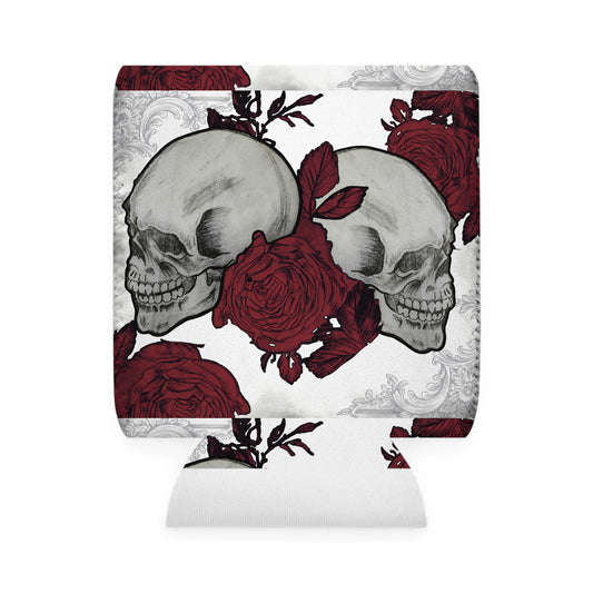 Skulls and Roses design, Can Cooler Sleeve, Coozie