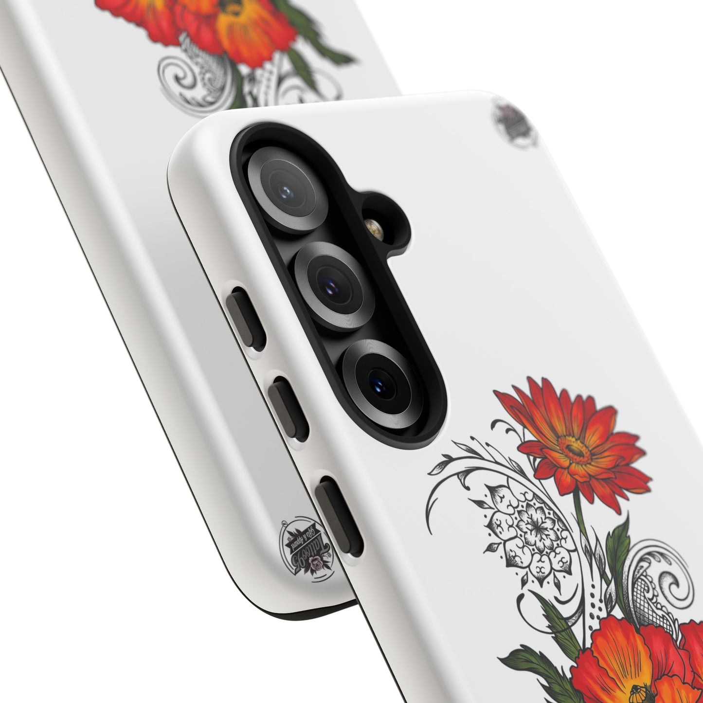 Floral Red Poppy - Tough Galaxy Phone Case Series S10-S25 Series