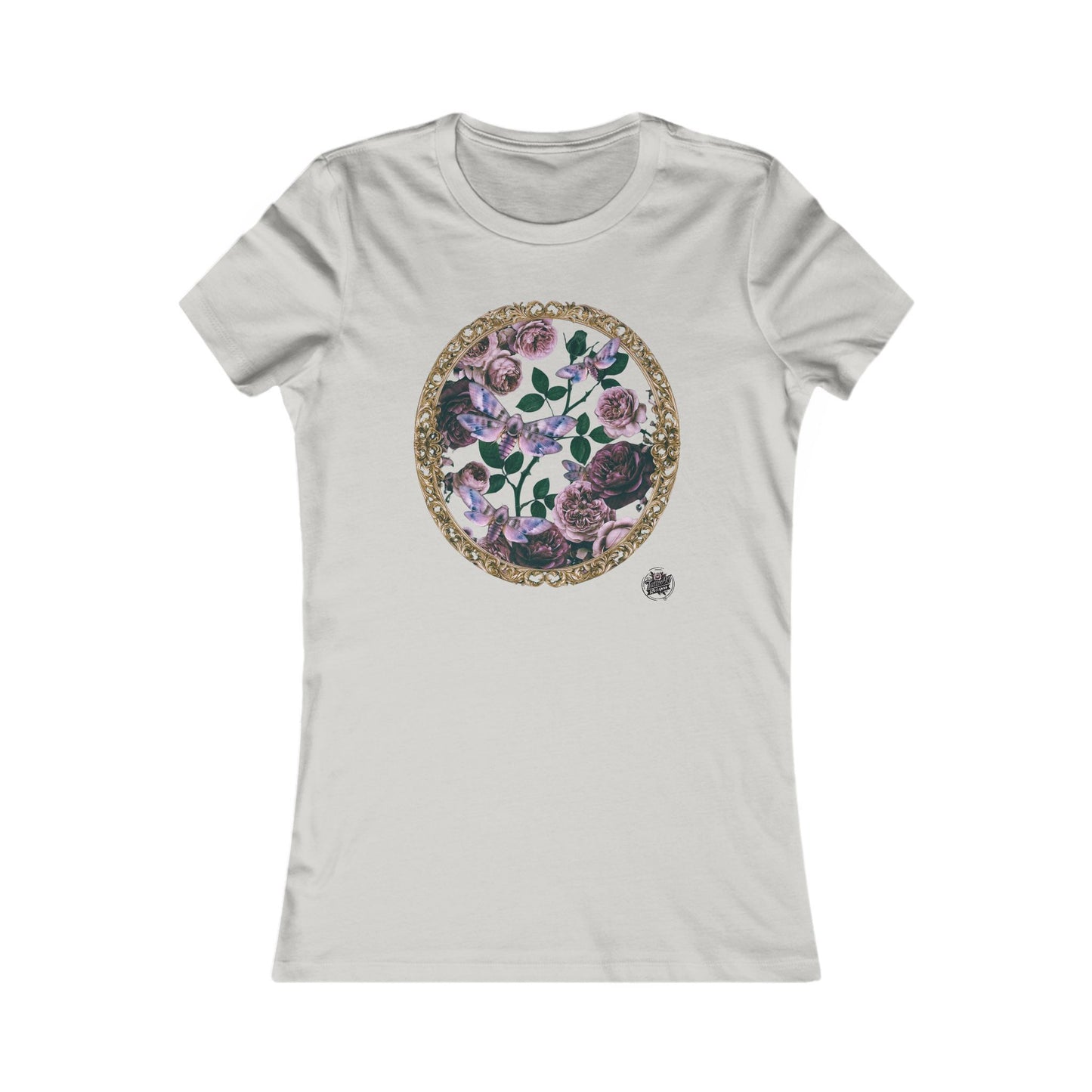 Purple Moths & Roses Women's Slim Fit Tee — Original Tattoo Artwork