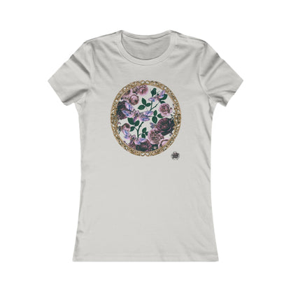 Purple Moths & Roses Women's Slim Fit Tee — Original Tattoo Artwork