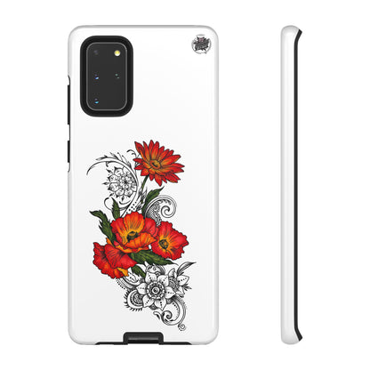 Floral Red Poppy - Tough Galaxy Phone Case Series S10-S25 Series