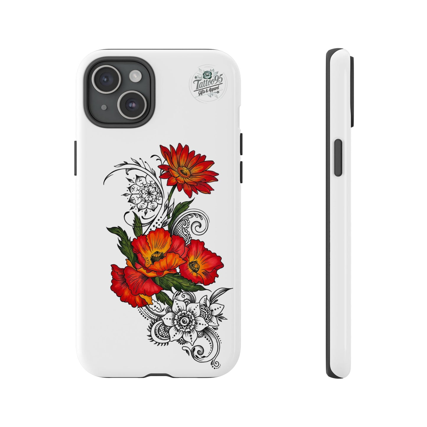 Floral Red Poppy iPhone Case — Red Poppy Botanical Tough Case