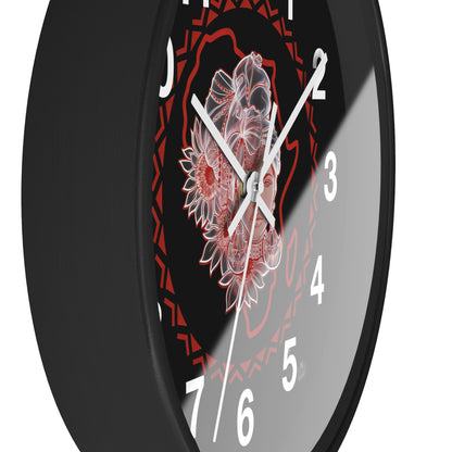 Sacred Beauty - Wall Clock Black Background