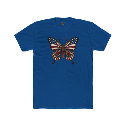 Butterflies Are Free US Flag Graphic Tee — Patriotic Butterfly Crew Tee