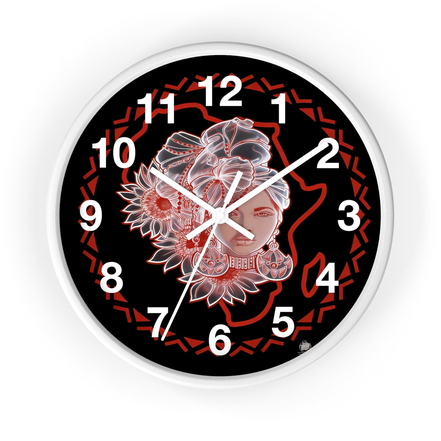 Gele Girl - Wall Clock Black Background