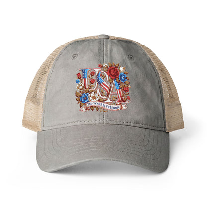 Floral USA - Women's Washed Mesh-Back Cap