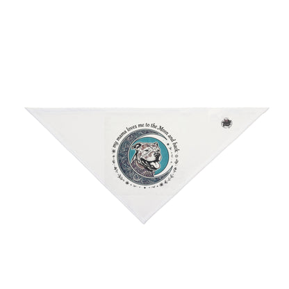 Dog Bandana — 'My Human Loves Me to the Moon and Back' Cute Lunar Paw Print Pet Scarf