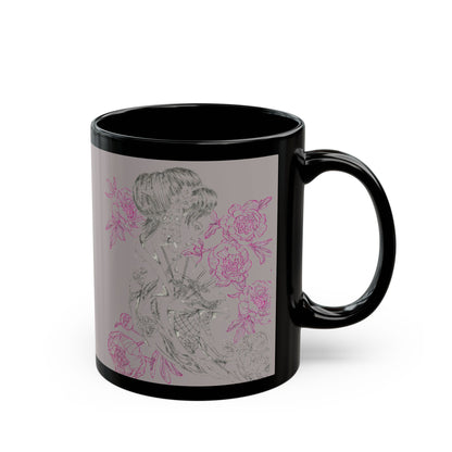 Flowing Geisha Tattoo - Coffee Mug — 11oz & 15oz - Choose Background Color