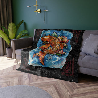 Koi Fish - Crushed Velvet Blanket
