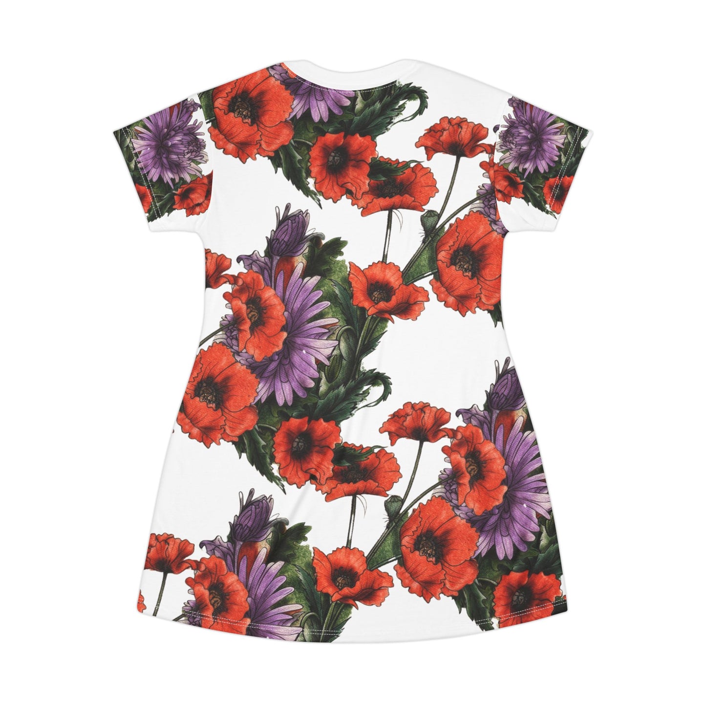 Red Poppy Purple Aster - Dress