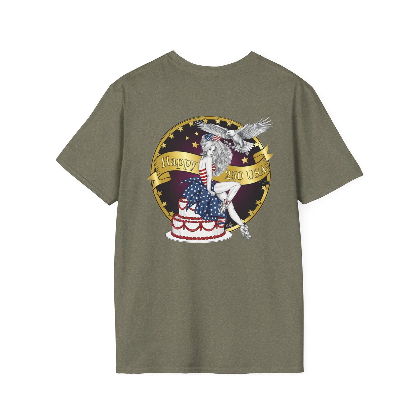 Happy Birthday America 250 years old - Gildan T-Shirt — July 4th Graphic Tee