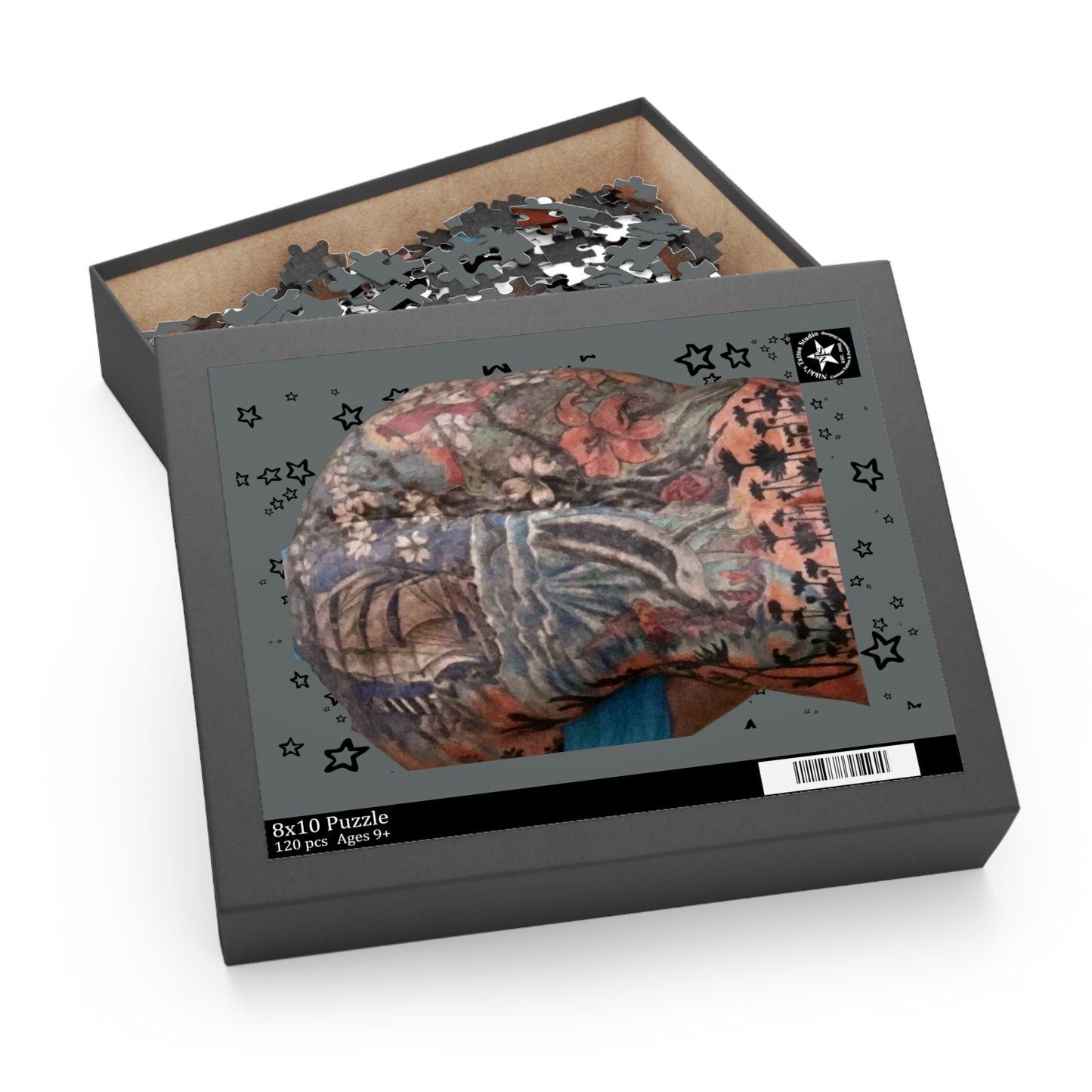 Nikki's Tattoo Studio Collection - Puzzle Game:  Back Tattoo SIZES: 14" x 11", 10" x 8" or 16" x 20"