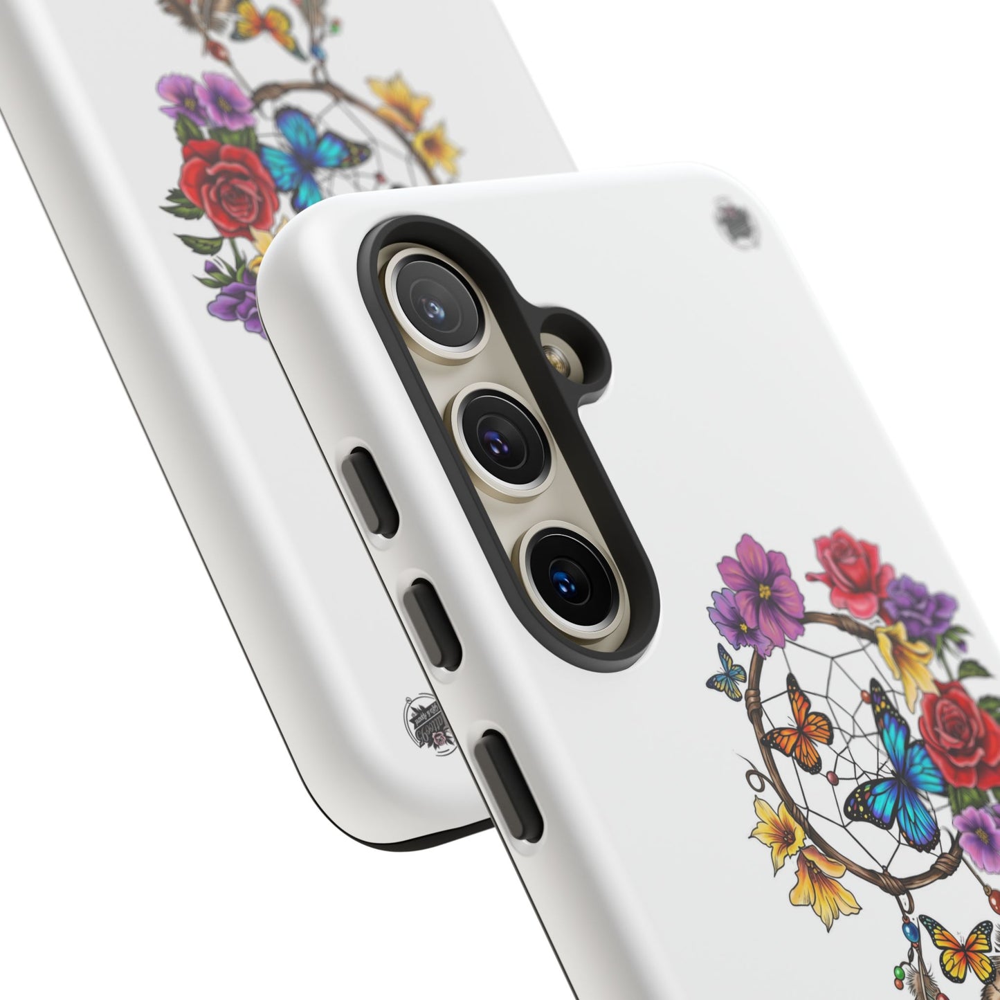 Dreamcatcher &  Butterflies White — Tough Galaxy S10-S25 Series Protective Cover