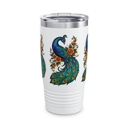 Floral Peacock - Tumbler, 20oz Travel Mug