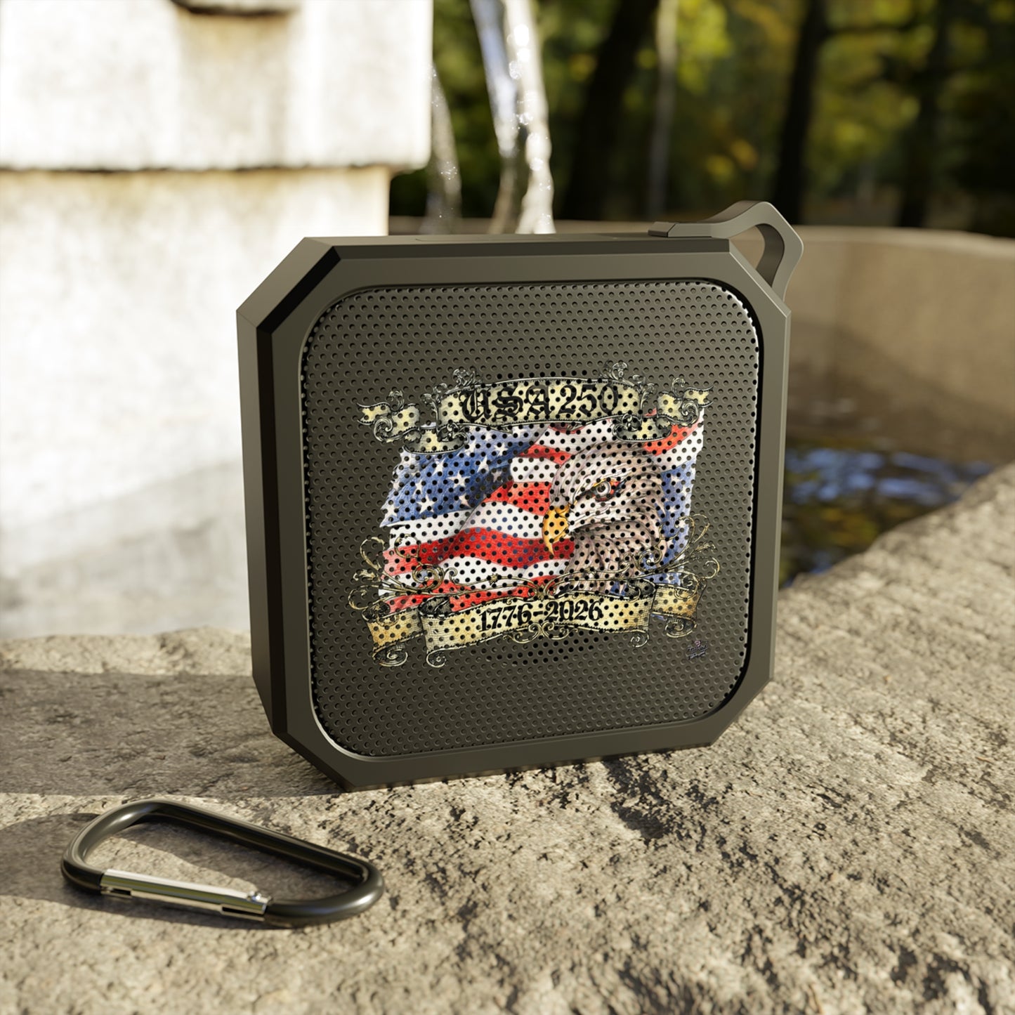 Happy 250 Birthday Eagle & Flag Tattoo Design Outdoor Bluetooth Speaker