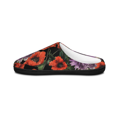 Red Poppy Purple Aster - Women's Indoor Slippers