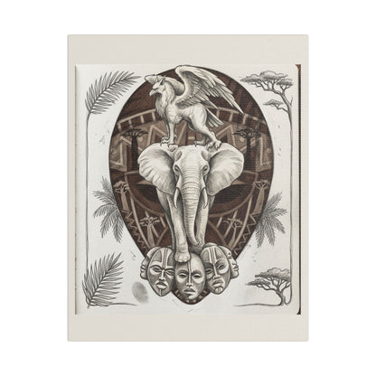 African-Inspired Totem Tattoo - Satin Canvas Print — 11" x 14" Wall Art