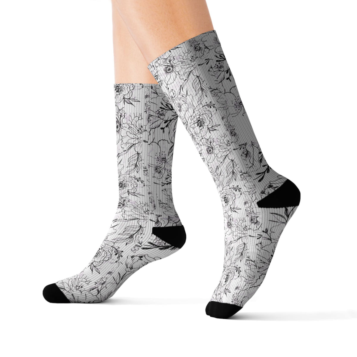Peonies Tattoo Artwork - Socks