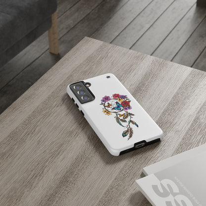 Dreamcatcher &  Butterflies White — Tough Galaxy S10-S25 Series Protective Cover