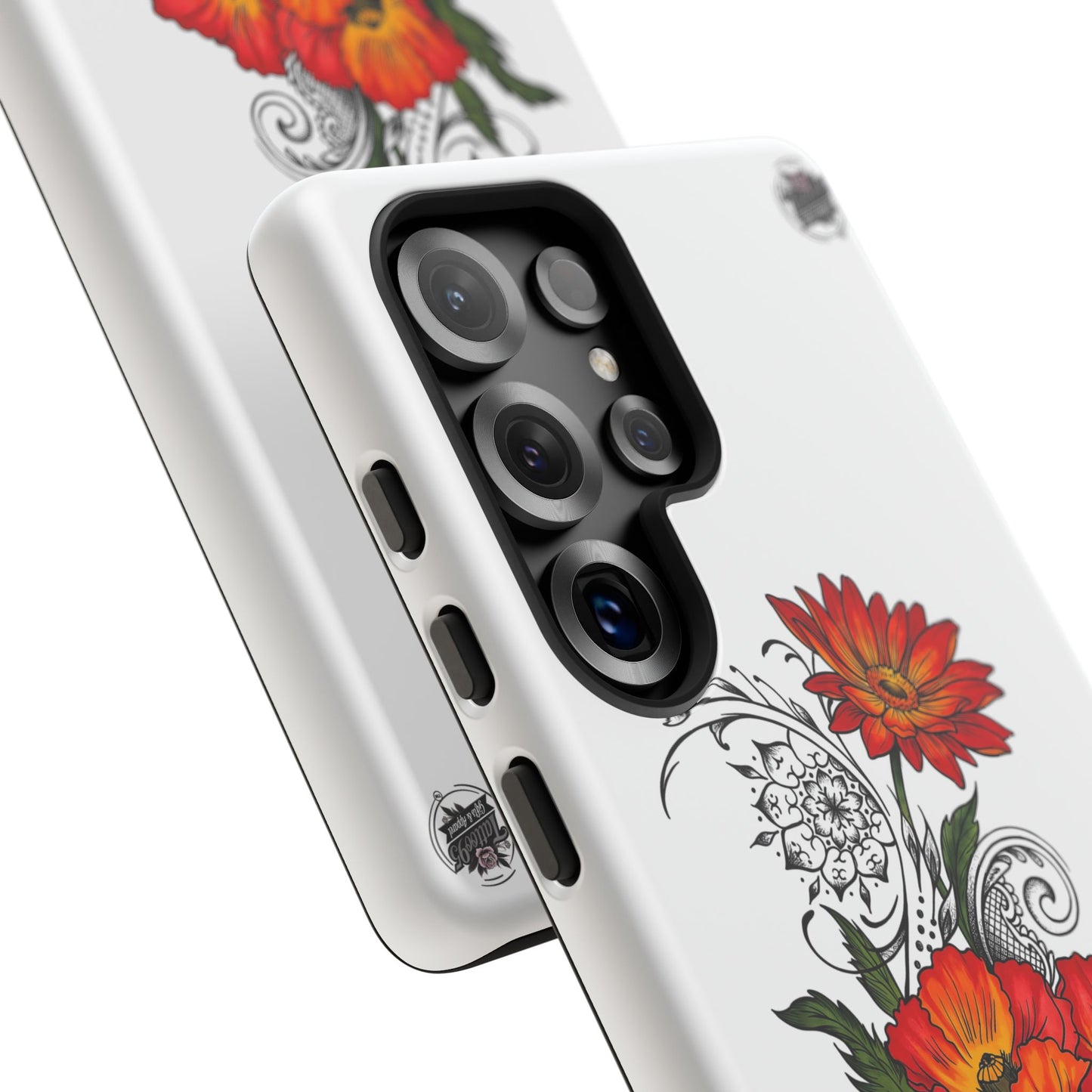 Floral Red Poppy - Tough Galaxy Phone Case Series S10-S25 Series