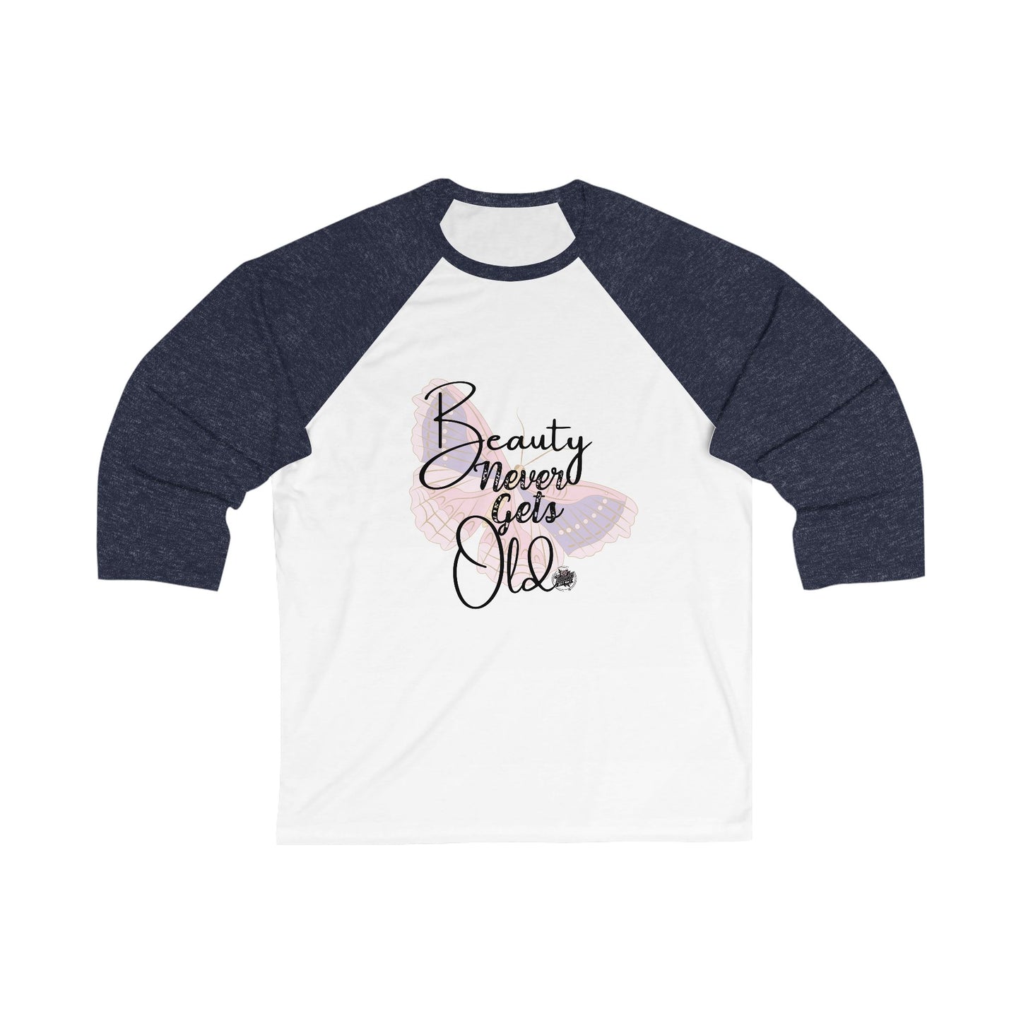 Beauty Never Gets Old Retro Floral Baseball Tee — 3/4 Sleeve Shirt