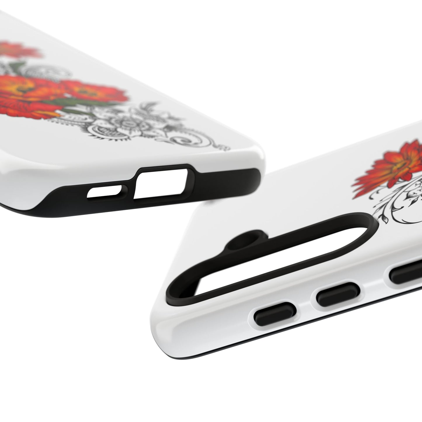 Floral Red Poppy - Tough Galaxy Phone Case Series S10-S25 Series