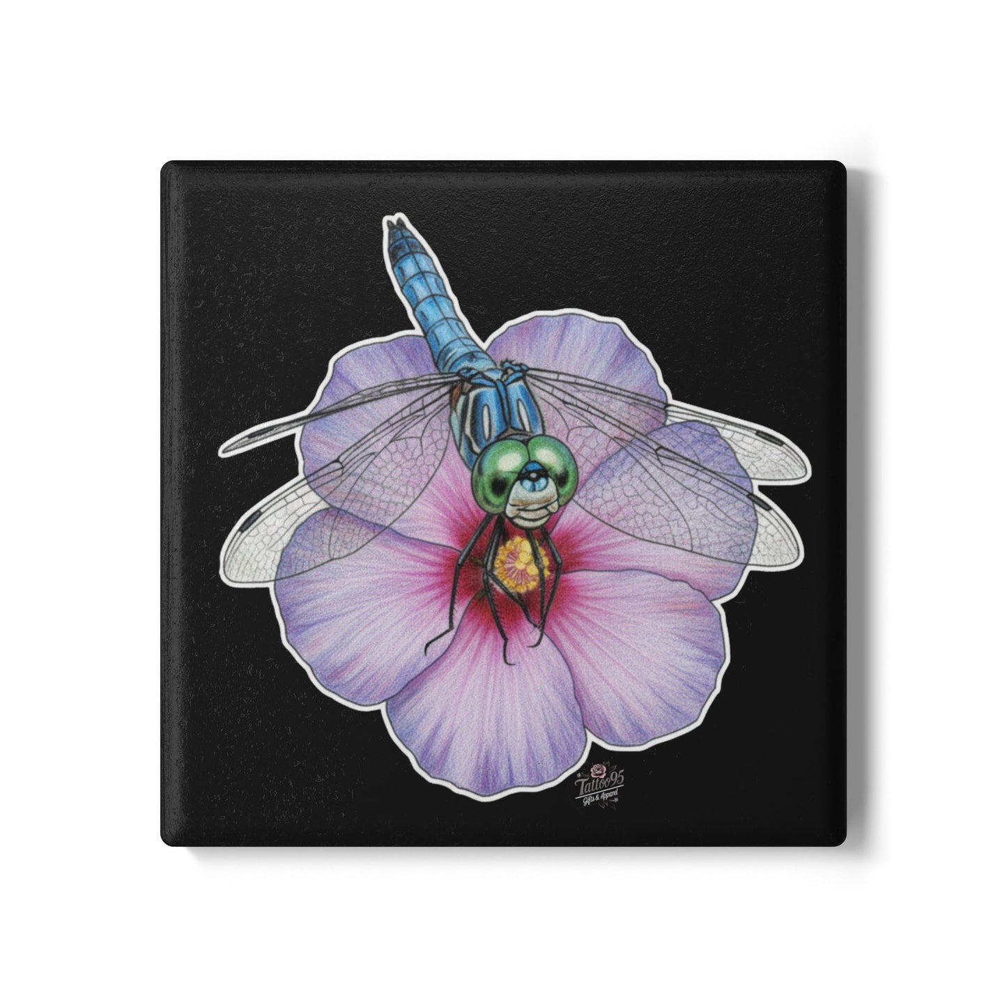 Dragonfly Hibiscus - Round/Square Ceramic Drink Coaster