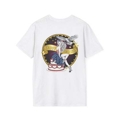 Eagle Tattoo T-Shirt with Flag & Lady Liberty – Happy 250th Birthday USA
