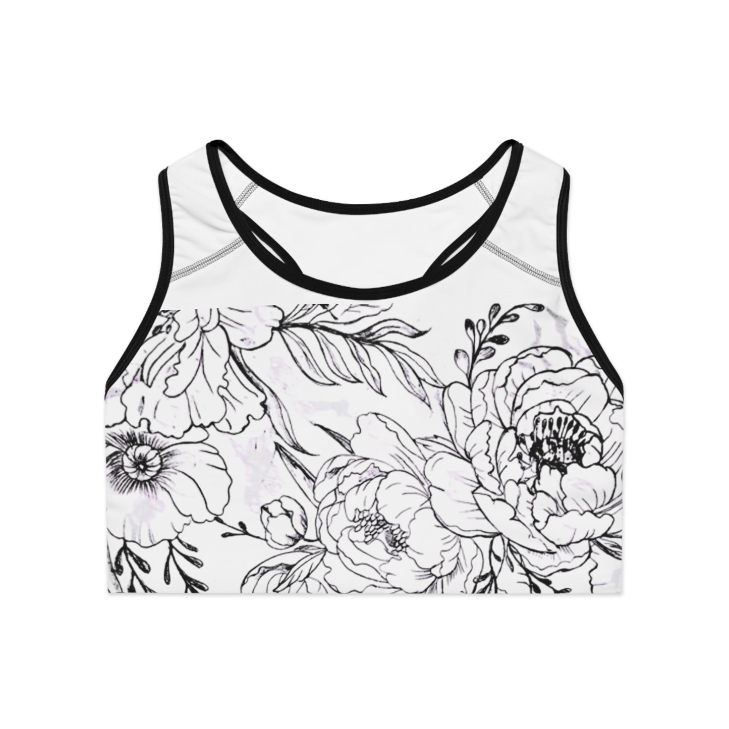 Peonies Tattoo Artwork - Sports Bra