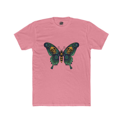 Butterfly Skulled Wings - Crew Tee — Blue Graphic 'Quiet Promise' Cotton Tee
