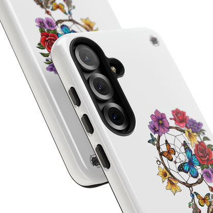 Dreamcatcher &  Butterflies White — Tough Galaxy S10-S25 Series Protective Cover