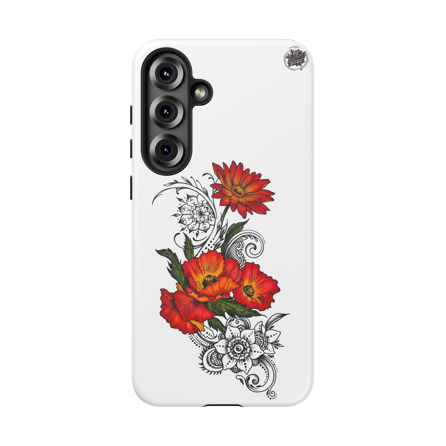 Floral Red Poppy - Tough Galaxy Phone Case Series S10-S25 Series