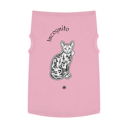 Incognito Tattoo Cat Pet Tank Top — Funny 'Incognito' Graphic Tank for Large Dogs
