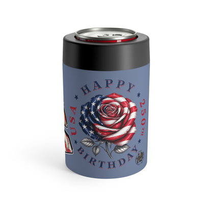 Red White & Blue Rose Can Holder — "Happy 250th Birthday America"