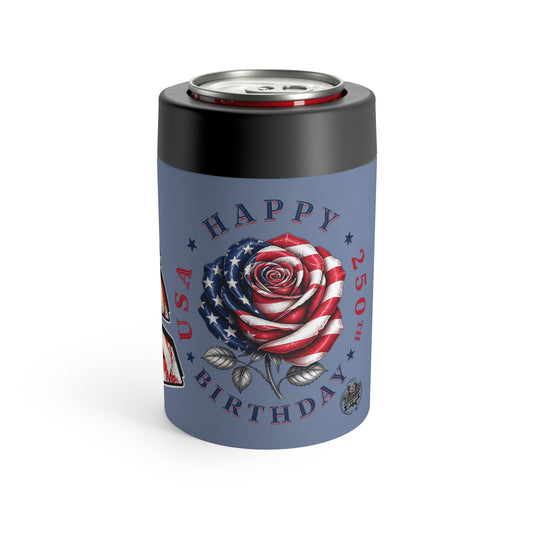 Red White & Blue Rose Can Holder — "Happy 250th Birthday America"