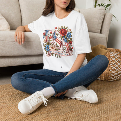 Floral USA 250th T-Shirt — Happy Birthday America