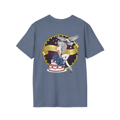 Eagle Tattoo T-Shirt with Flag & Lady Liberty – Happy 250th Birthday USA