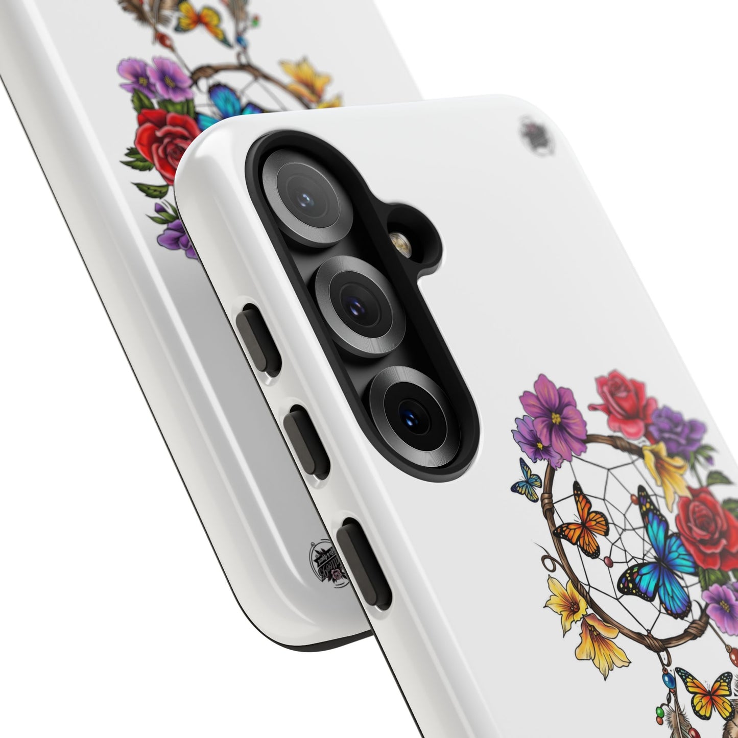 Dreamcatcher &  Butterflies White — Tough Galaxy S10-S25 Series Protective Cover