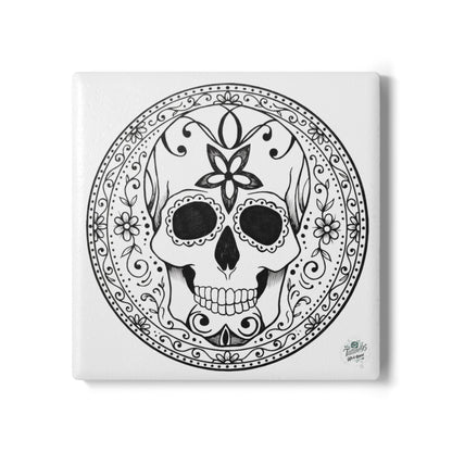 Sugar Skull - Ceramic Coaster — Day of the Dead Decorative Drink Coaster