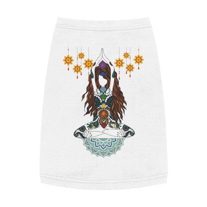 Yoga Goddess Meditation Lotus - Pink Pet  Tank Top – White Pet Tank Top